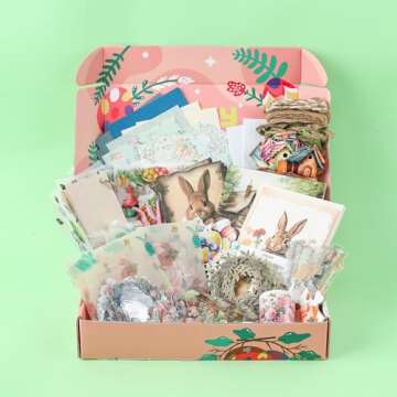Grabie Easter Scrapbook Box, Complete Scrapbooking Kit with Full-Size Stickers and Paper, Ideal for ...