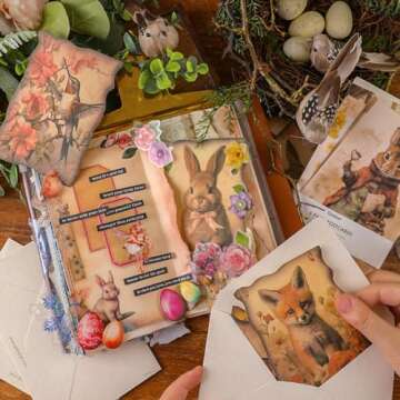 Grabie Easter Scrapbook Box, Complete Scrapbooking Kit with Full-Size Stickers and Paper, Ideal for Albums, Card Making, DIY Projects, and More