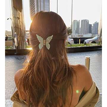TODEROY Butterfly Acetate Hair Clips Tortoise Barrettes Claw Clips No-Slip Grip French Design Hair Jaw Clips Clamp Small Hair Accessories for Women Girls