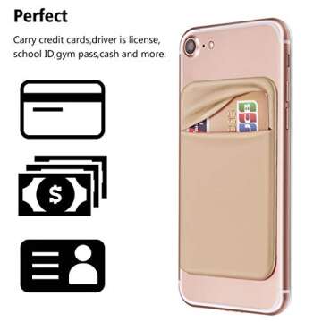 OBVIS Cell Phone Pocket Self Adhesive Card Holder Stick On Wallet Sleeve with Adhesive ID Credit Car...