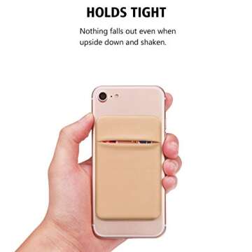 OBVIS Cell Phone Pocket Self Adhesive Card Holder Stick On Wallet Sleeve with Adhesive ID Credit Card ATM Card Holder for iPhone Android 2 Pack GOLD