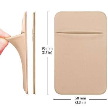 OBVIS Cell Phone Pocket Self Adhesive Card Holder Stick On Wallet Sleeve with Adhesive ID Credit Card ATM Card Holder for iPhone Android 2 Pack GOLD