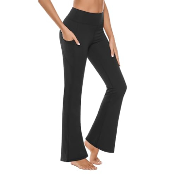 Stelle Bootcut Yoga Pants with Pockets for Women 30" Wide Leg Pants High Waist Tummy Control Workout...
