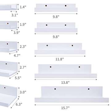 Upsimples Home Floating Shelves - Set of 5 Wall Decor