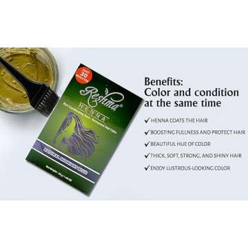 Reshma Beauty 30 Minute Henna Hair Color Infused with Natural Herbs For Soft Shiny Hair Henna Hair Color Dye 100% Gray Coverage Semi-Permanent Ayurveda Hair Product 12.6 oz, Pack of 12 (Midnight Blue)