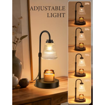 Dimmable Candle Warmer Lamp with Timer & Adjustable Height