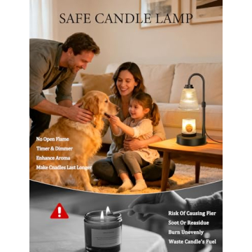 Dimmable Candle Warmer Lamp with Timer & Adjustable Height