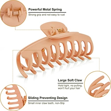 TOCESS Large Hair Claw Clips | Jumbo Clips for Thick Hair