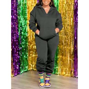 Stylish HTD Women’s Two Piece Sweatsuit Set - Comfy Pullover Tracksuit