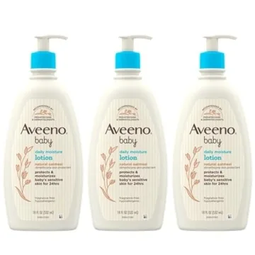 Aveeno Baby Daily Moisture Lotion - Gentle Care with Natural Oatmeal & Dimethicone, 3 Pack