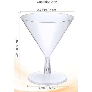 40 Elegant Disposable Mini Plastic Martini Glasses - Versatile for Parties and Desserts