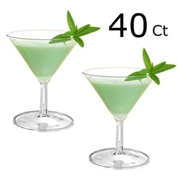 40 Disposable Mini Plastic Martini Glasses for Any Event