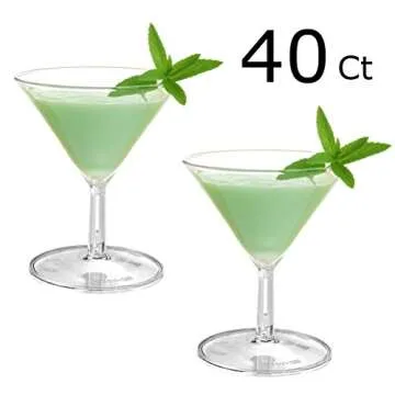 40 Disposable Mini Plastic Martini Glasses for Any Event