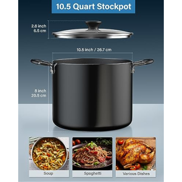 Cook N Home Nonstick Stockpot 10.5-Qt for Perfect Cooking