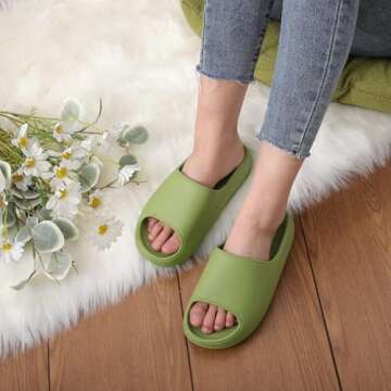 Beslip Platform Slide Sandals for Women Men Lightweight Open Toe Shower Shoes