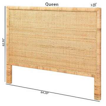 Bali & Pari Adelyn Natural Rattan Headboard for Queen Bed