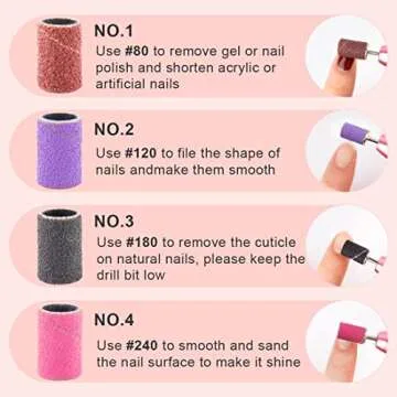 Rolybag 240Pcs Nail Drill Sanding Bands Set for Nails