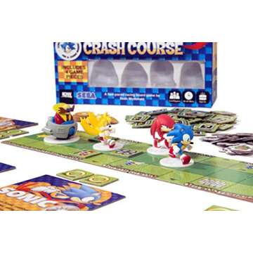 Sonic The Hedgehog Crash Course Board Game – Fast Racing Game by IDW Games for 2-4 Players, Ages 8+ – Build-as-You-Play Tracks, Collect Chaos Emeralds, Fun Family Game, Pre-Painted Miniatures