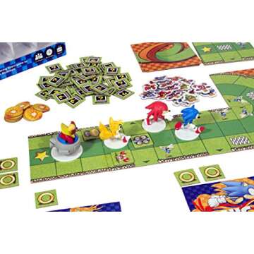 Sonic The Hedgehog Crash Course Board Game – Fast Racing Game by IDW Games for 2-4 Players, Ages 8+ – Build-as-You-Play Tracks, Collect Chaos Emeralds, Fun Family Game, Pre-Painted Miniatures
