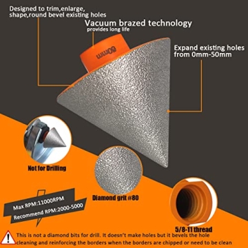 Diamond Beveling Chamfer Bits for Tile and Marble
