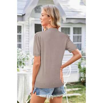 Arach&Cloz Women's Puff Sleeve Sweater - Trendy Bow Knit