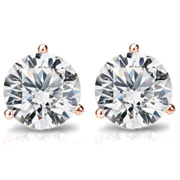 PAVOI Rose Gold Plated Cubic Zirconia Stud Earrings