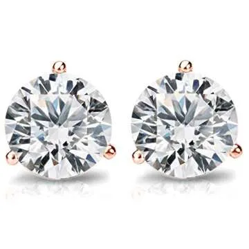 PAVOI Rose Gold Plated Cubic Zirconia Stud Earrings