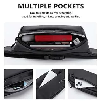 TINYAT Travel Fanny Pack Waist Pack Fashion waterproof Sling Pocket Super Lightweight T2012 (Black/2012)