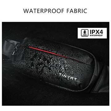 TINYAT Travel Fanny Pack Waist Pack Fashion waterproof Sling Pocket Super Lightweight T2012 (Black/2012)