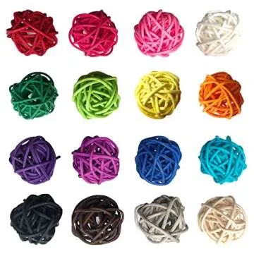 Benvo Rattan Balls 32 Pack - Perfect Pet Chewing Toy