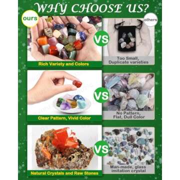 Crystal Advent Calendar 2024, Rock Advent Calendar 2024 Adult, Kids, Boys, Girls, Teen Girls, Women Healing Crystal Gemstone Advent Calendar 2024, 24 Kinds of Crystals and Gem Rocks Collection