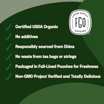 FGO Organic Gunpowder Green Tea Premium Loose Leaf 16oz