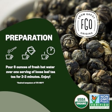 FGO Organic Gunpowder Green Tea Premium Loose Leaf 16oz