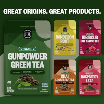 FGO Organic Gunpowder Green Tea Premium Loose Leaf 16oz
