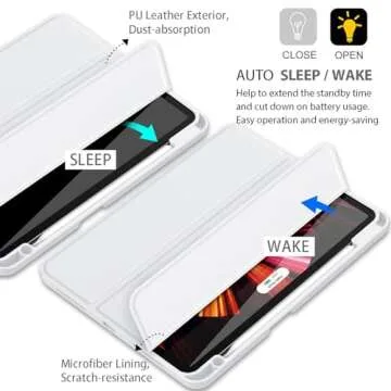 Gahwa New iPad Pro 11 Inch Case 2022(4th Gen)/2021(3rd Gen)/2020(2nd Gen)/2018(1st Gen) with Pencil Holder [Support iPad 2nd Pencil Charging/Pair],Trifold Stand Smart Case, Auto Wake/Sleep(Gray)