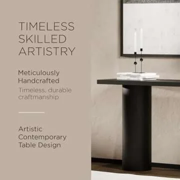 Maven Lane Lana Contemporary Wooden Console Table in Refined Black Finish - Narrow Wall Table for Front Door Entrance, Entryway, Foyer, or Living Room