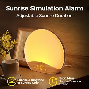 REACHER Sunrise Alarm Clock with 26 Sleep Sounds & Dimmable Light