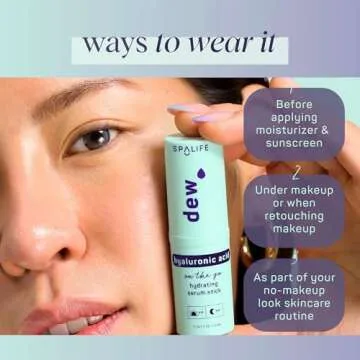 SpaLife Beauty Dew Hyaluronic Acid Hydrating Serum Stick Balm for Face –– For Moisture & Skin Strengthening – Targets Tightness, Dryness, Dehydration, & Dullness – Travel-Friendly – Multipurpose
