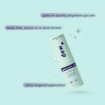 SpaLife Beauty Dew Hyaluronic Acid Hydrating Serum Stick Balm for Face –– For Moisture & Skin Strengthening – Targets Tightness, Dryness, Dehydration, & Dullness – Travel-Friendly – Multipurpose