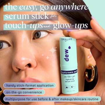 SpaLife Beauty Dew Hyaluronic Acid Hydrating Serum Stick Balm for Face –– For Moisture & Skin Strengthening – Targets Tightness, Dryness, Dehydration, & Dullness – Travel-Friendly – Multipurpose