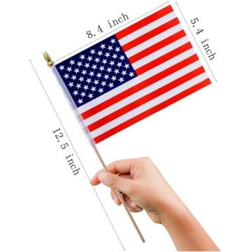 30Pcs Small American Flags on Stick - Perfect for Celebrations