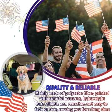 30 Pack Small American Flags on Stick Kids Safe Decorations