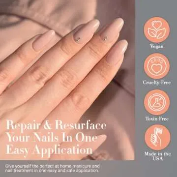 Cote resurface & repair base coat - 0.4oz Nail Stregthener - Nail Repair for Damaged Nails - Post Gel & Acrylic Removal Nail Care - Vegan Non Toxic w/ Lavender Ginseng & Calcium Fluoride