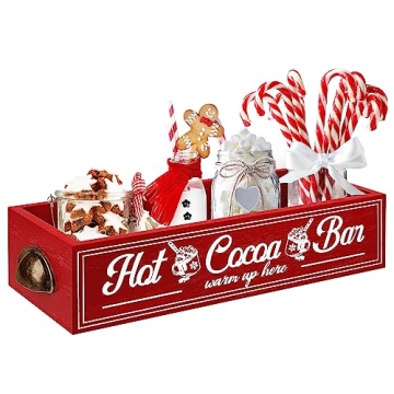 TURSTIN Rustic Christmas Hot Cocoa Bar Storage Box