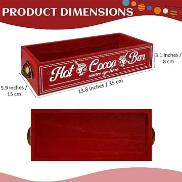 TURSTIN Rustic Christmas Hot Cocoa Bar Storage Box