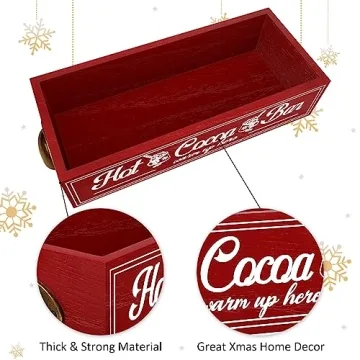 TURSTIN Rustic Christmas Hot Cocoa Bar Storage Box