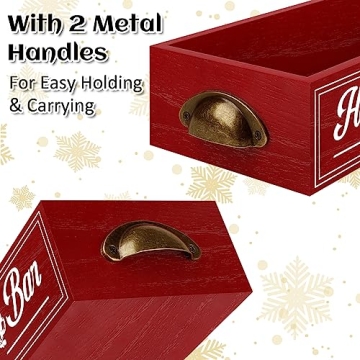 TURSTIN Rustic Christmas Hot Cocoa Bar Storage Box