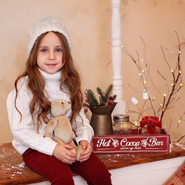 TURSTIN Rustic Christmas Hot Cocoa Bar Storage Box