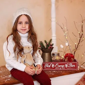 TURSTIN Rustic Christmas Hot Cocoa Bar Storage Box