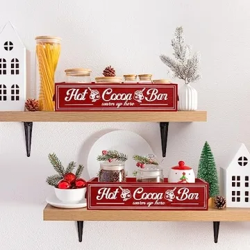 TURSTIN Rustic Christmas Hot Cocoa Bar Storage Box